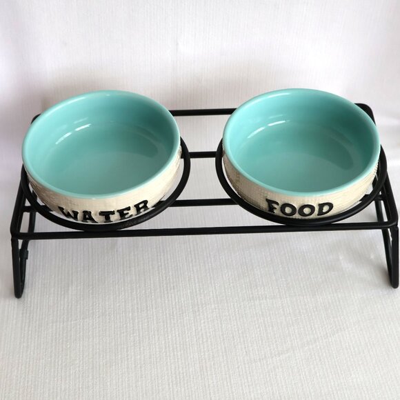 Small Pet Dishes, Water/Food Dish, Pet dishes in Stand, Elevated Dog/Cat Bowls - Picture 2 of 8